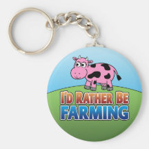 I'd Rather be Farming! (Virtual Farming) Key Chains
