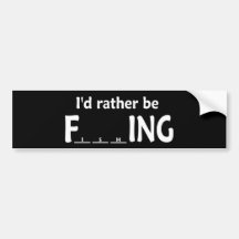 I'd Rather be FishING - Funny Fishing Bumper Sticker