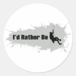 I'd Rather Be Mountain Climbing 1 Round Stickers