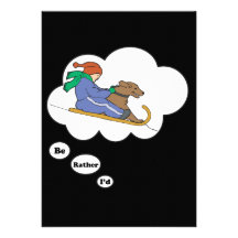 I'd rather be Sledding Personalised Invitation