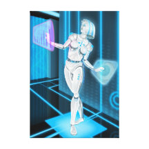 iDJ Girl Robot Android Sci-Fi Canvas Art Stretched Canvas Prints