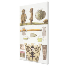 Idols of the Caribbeans (colour engraving) Gallery Wrapped Canvas
