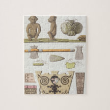 Idols of the Caribbeans (colour engraving) Jigsaw Puzzles
