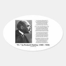 If- by Rudyard Kipling Motivational Advice Poem Oval Sticker