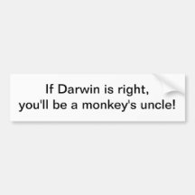 If darwin is right - bumper sticker