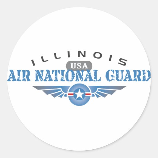 Illinois Air National Guard - USA Round Stickers
