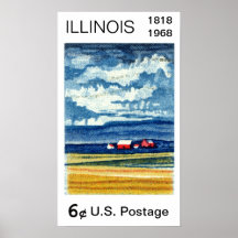 Illinois Farmland Postage Poster