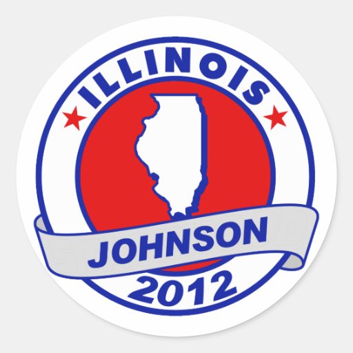 Illinois Gary Johnson Round Stickers