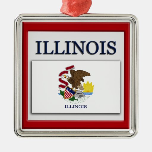 illinois state flag christmas ornament zazzle illinois state flag christmas ornament zazzle