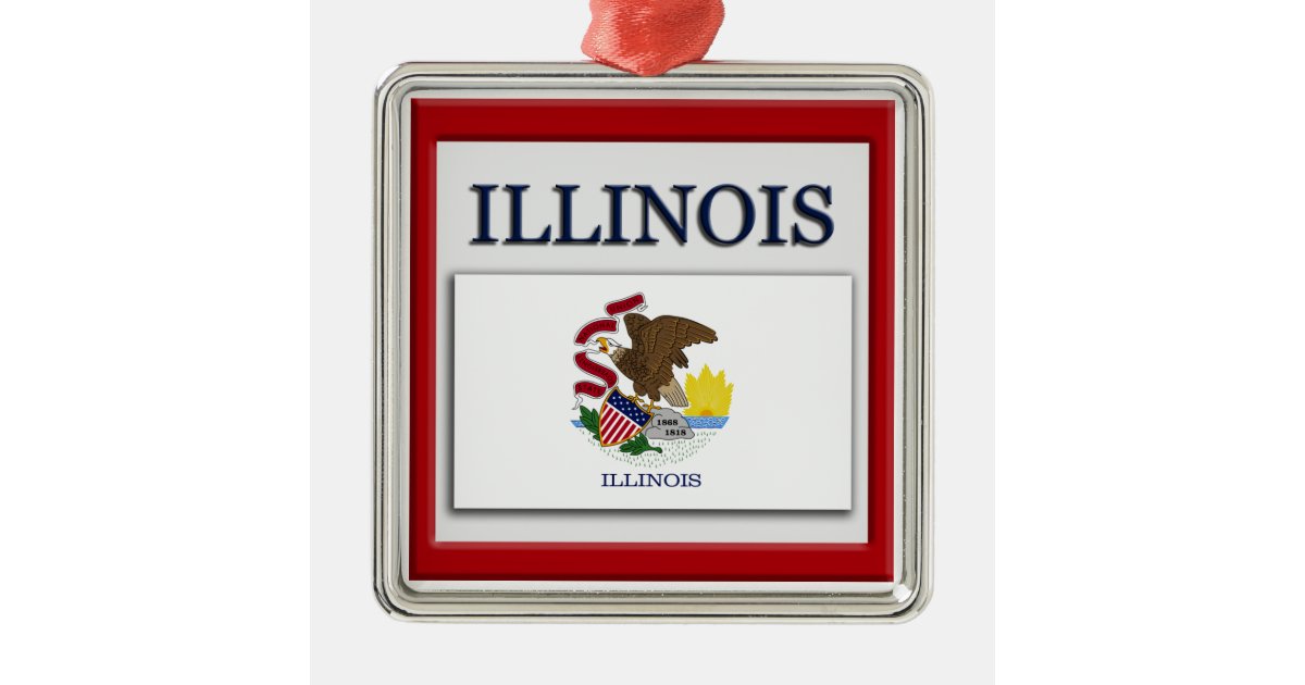 illinois state flag christmas ornament zazzle illinois state flag christmas ornament zazzle