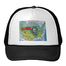 Illinois USA Map Mesh Hat