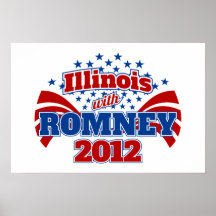 Illinois with Romney 2012 Posters
