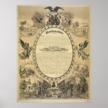 Illustrated Image of the Emancipation Proclamation Print