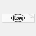 iLove Oval Bumper Stickers