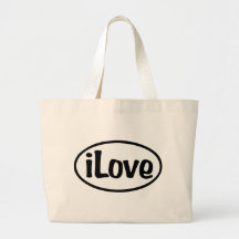 iLove Oval Canvas Bag