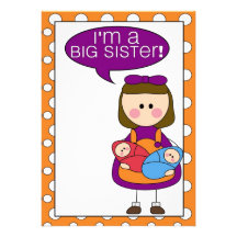 i'm a big sister (boy/girl twins) custom announcements