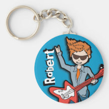 "I'm a Rockstar" blue graphic named keychain