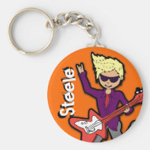 "I'm a Rockstar" orange graphic named keychain