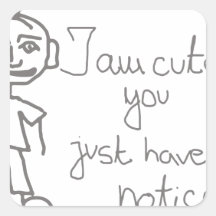 Im cute square sticker