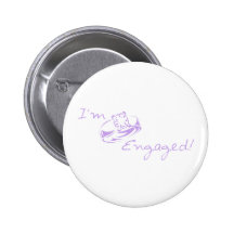 I'm Engaged (Purple Diamond Ring) Pinback Buttons