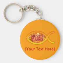 I'm on FIRE for Christ - Christian Fish Symbol Keychain