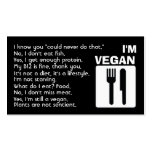 I'm Vegan: Answers Business Card Template