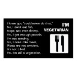 I'm Vegetarian: Answers Business Card Templates