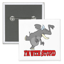 im with stupid funny pointing elephant pinback buttons