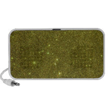 Image of greenish yellow glitter travel speaker