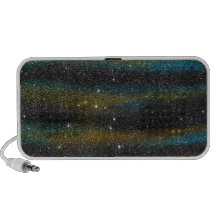 Image of yellow and turquoise Glitter Travelling Speakers