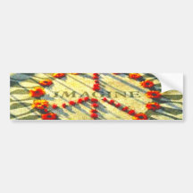 "Imagine" Peace Sign -- Bumper Sticker