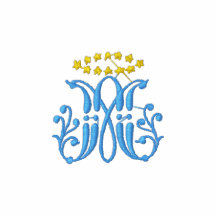 Immaculate Virgin Mary monogram Embroidered Polo Shirt