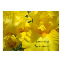 Important Appointment! cards custom Yellow Floral Business Card