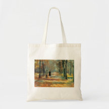 Impressionist art by Ury couple walking in woods Canvas Bags