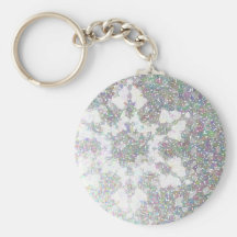 Impressionistic Snowflake Keychain