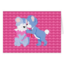In love bears with pink hearts background cards