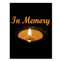 In Memory Candle Glow Post Cards