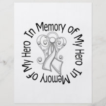 In Memory of My Hero Bone Cancer Angel Wings Personalized Flyer