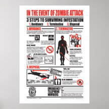 IN THE EVENT OF ZOMBIE ATTACK POSTERS