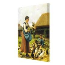 In the Farmyard ~ Julien Dupré Stretched Canvas Prints