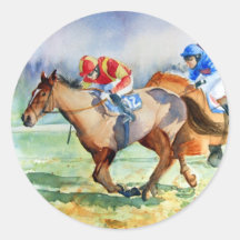 In the Running Round Stickers