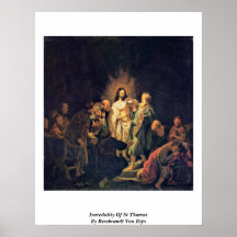 Incredulity Of St Thomas By Rembrandt Van Rijn Posters