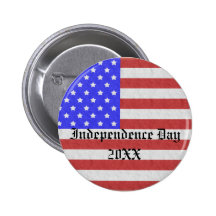 Independence Day Flag Patriotic Button