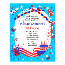 Independence Day Kid's Birthday Party Invitation