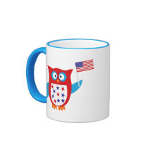 Independence Day Owl Coffee Mugs