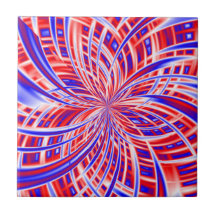 Independence Day Red White & Blue Patriotic Fourth Ceramic Tile