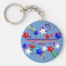 Independence Day Stars and Confetti Keychain