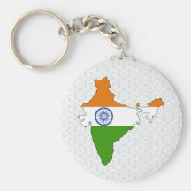 India Flag Map full size Key Chain