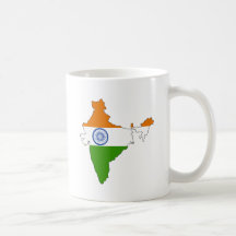 India Flag Map full size Mugs