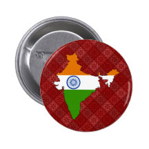 India Flag Map full size Pinback Buttons